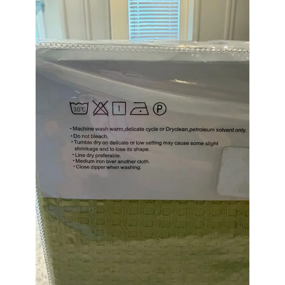Madeluo Waffle Duvet Cover Set - King - Green